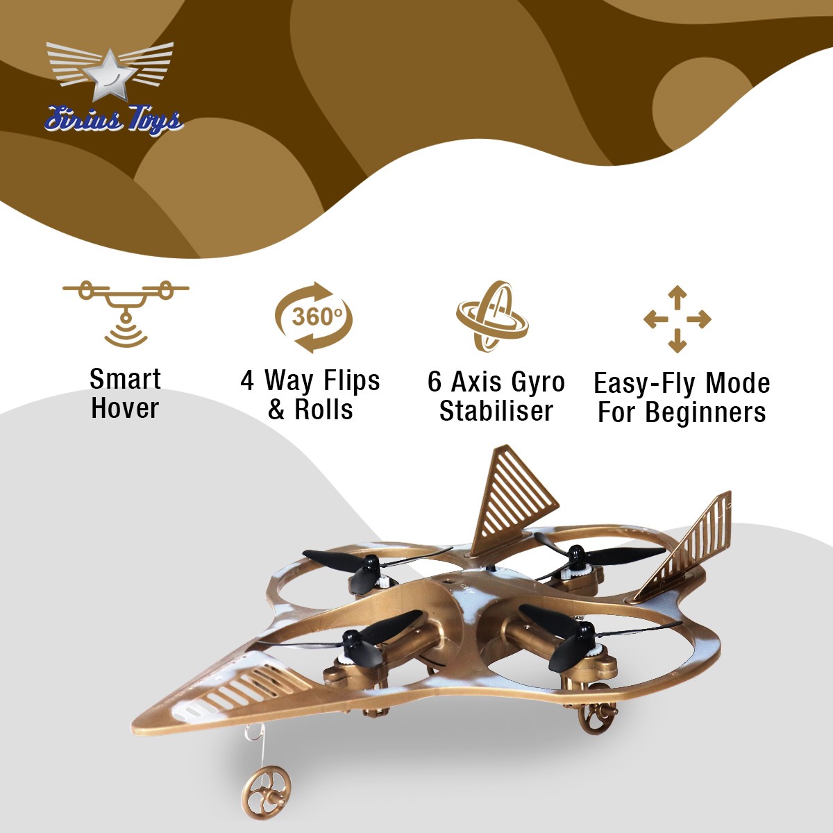 Sirius Toys SF-35 Jet Fighter-4 Channel Remote Control Quadcopter Remote Control Toys for Kids age 8Y+